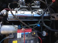 TR2000 Engine bay.  Brake and clutch master removed years ago in parts.